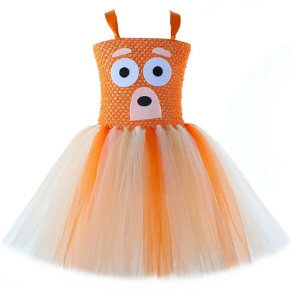 Costume pour filles, robe tutu de chien de berger de dessin animé,  costumes de chiot de chien d'animal pour enfants, déguisement de fête d'Halloween pour tout-petits
