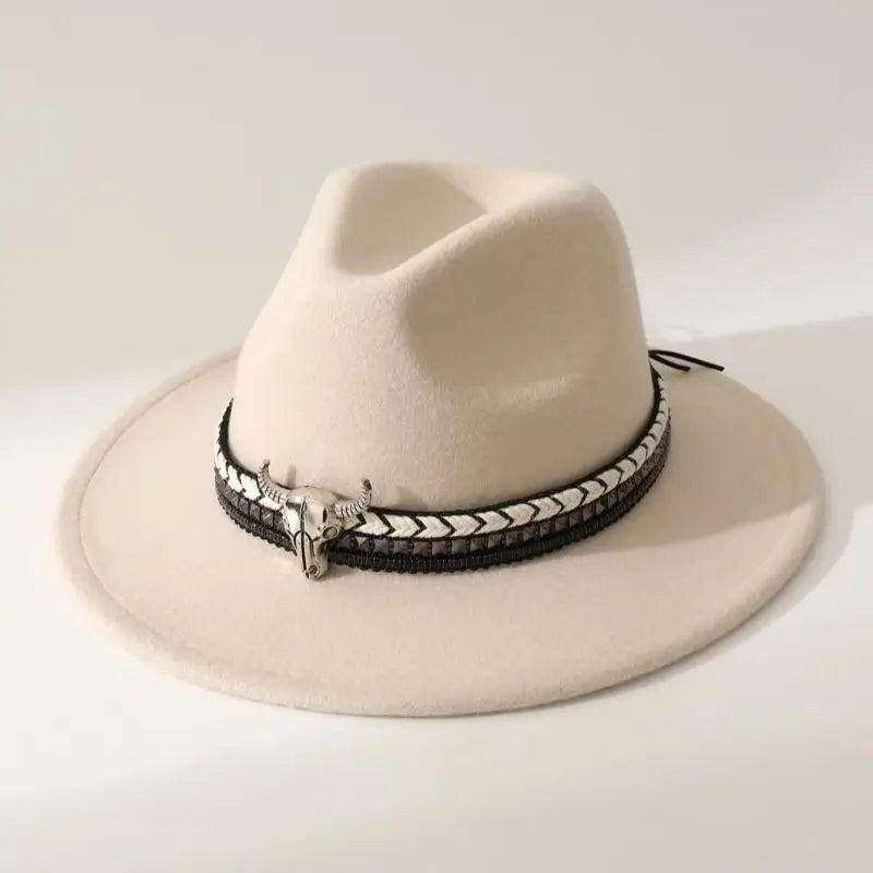 Chapeau de cowboy de style occidental, chapeau à bords roulés de style ethnique, chapeau de soleil, chapeau de jazz, chapeau de voyage en plein air, chapeau de cowboy à imprimé vache