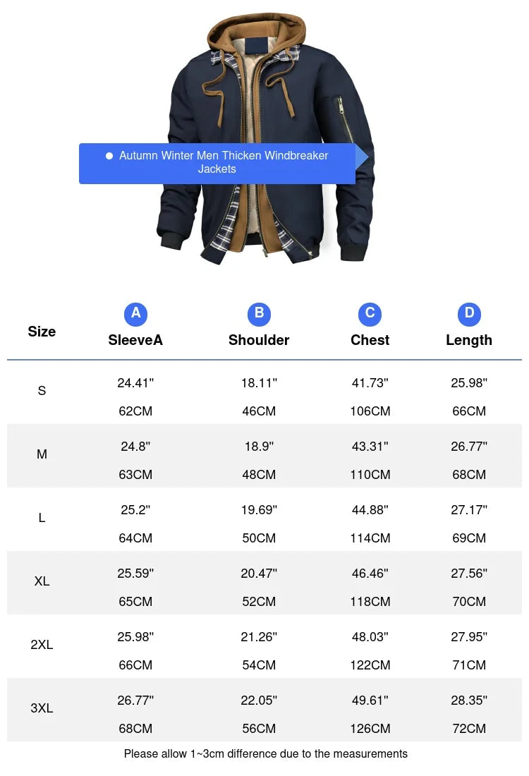 Veste bomber chaude pour homme, coupe-vent épais, à capuche, pour l'extérieur, la randonnée, le sport, thermique, fermeture éclair, collection automne-hiver