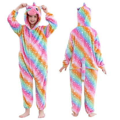 Pyjama en flanelle de carnaval pour enfants, combinaison, combinaison, dessin animé, vêtements d'hiver, Halloween, pour garçons et filles, famille