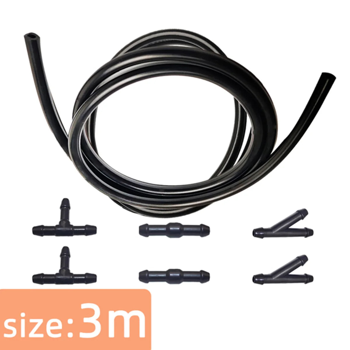 1/2/3/4M Washer Nozzle Hose Windshield Wiper With Connector Kit T Y Straight Pipe Windshield Spray Hose Fluid Pipe