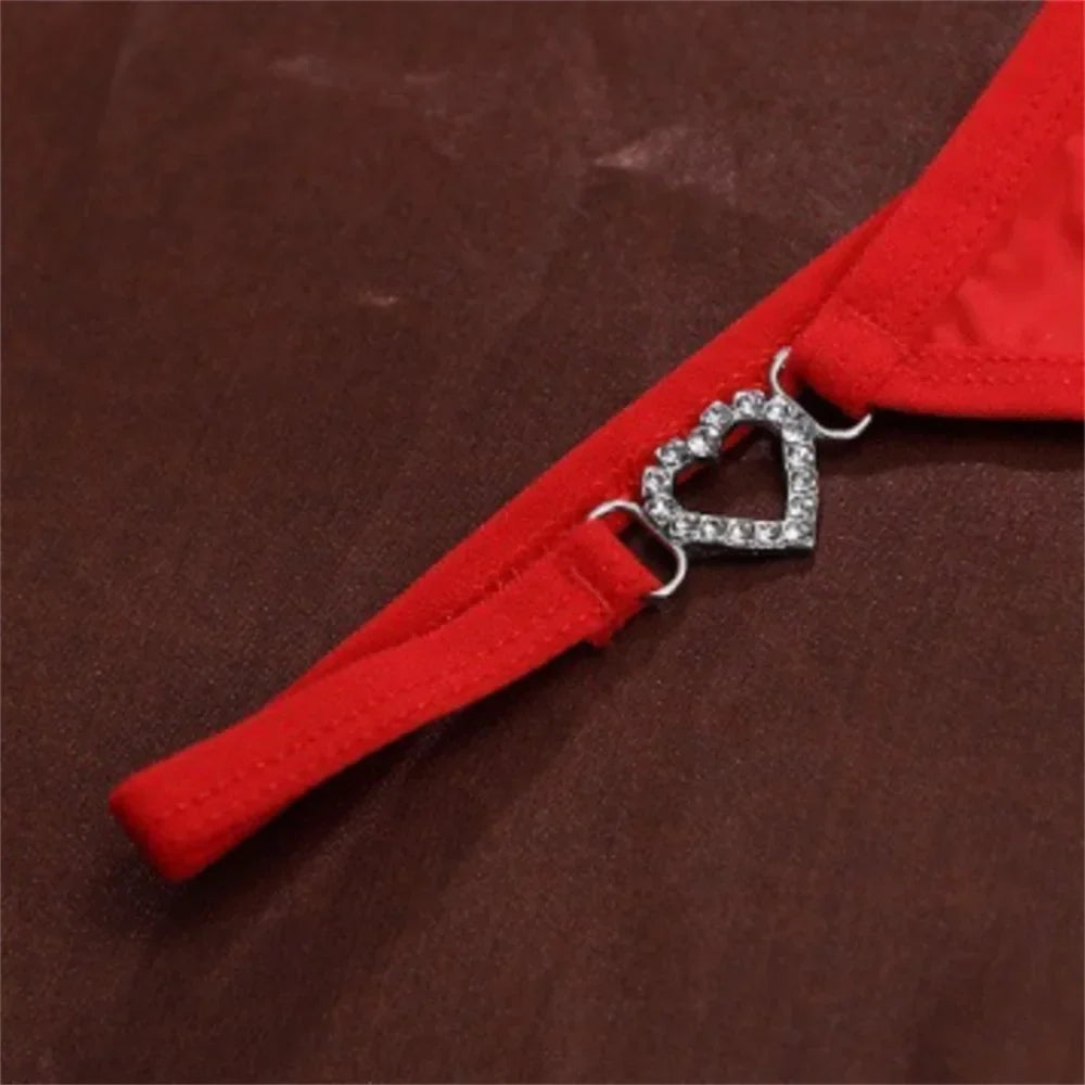 3PCS Rhinestone Strap G-String