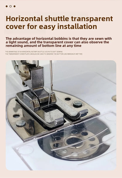 Sewing Machine, 12 Stitches Domestic Sewing Machine, Presser Foot, Overlock Machines, Electric Portable Pedal, Clothes Stitch