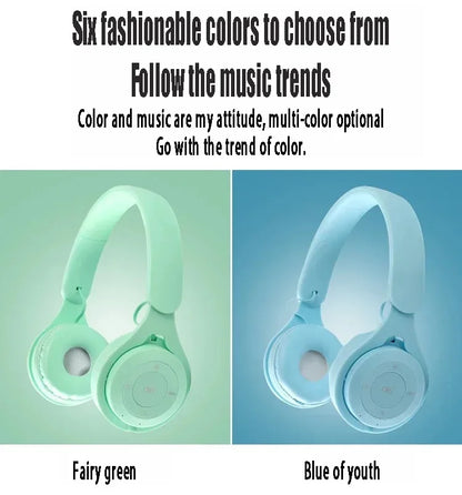 Y08 Macaron Wireless Bluetooth Headphones With Microphone Wired Earphones Gaming Headset Gamer Mp3 Players Choice Kids Gifts