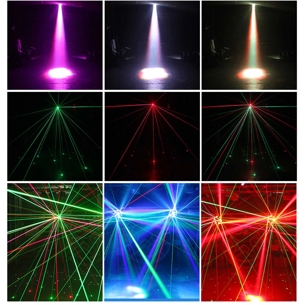 6 Arm LED Moving Head Lights RGBW 150W Lyre Beam Party Lights With Remote Sound DMX Disco DJ Stage Light for Karaoke Nightclub