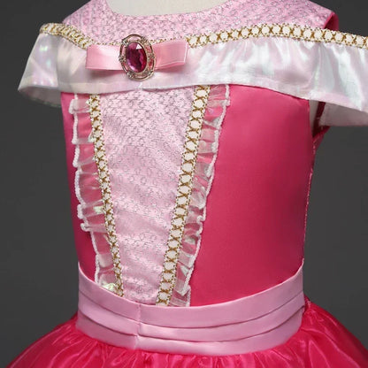 Fantasy Girls Sleeping Beauty Aurora Cosplay Princess Dress Kids Halloween Carnival Birthday Costume Party Clothing 3-10Years
