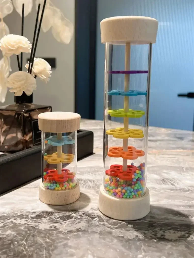 Baby Wooden Rain Sound Pipe Simulation Rain Sound Wooden Toy Gift Hourglass Fun Music Shaker Early Education Enlightenment Toy
