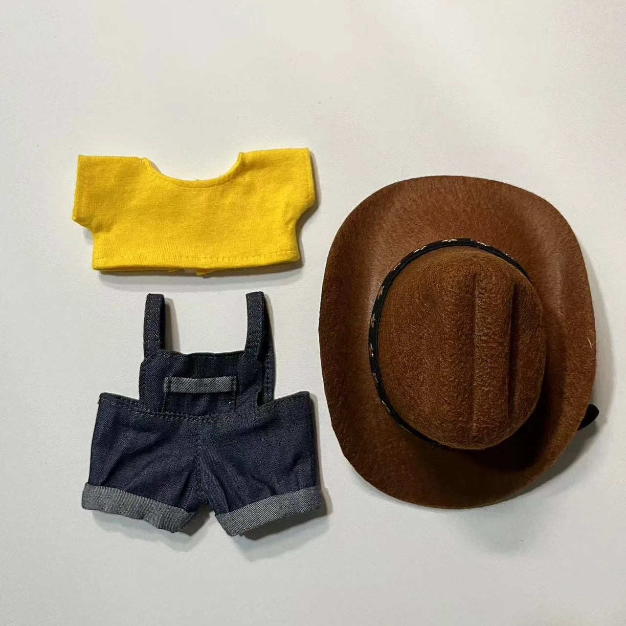 Tenue de poupée Labubu de 15 à 17 cm - Ensemble de vêtements style cowboy avec chapeau et accessoires | Accessoires Labubu | Labubu