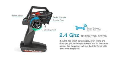 WLtoys 124016 124017 V8 75 km/h Voiture télécommandée électrique 4x4 sans balais haute vitesse tout-terrain Drift pour adultes