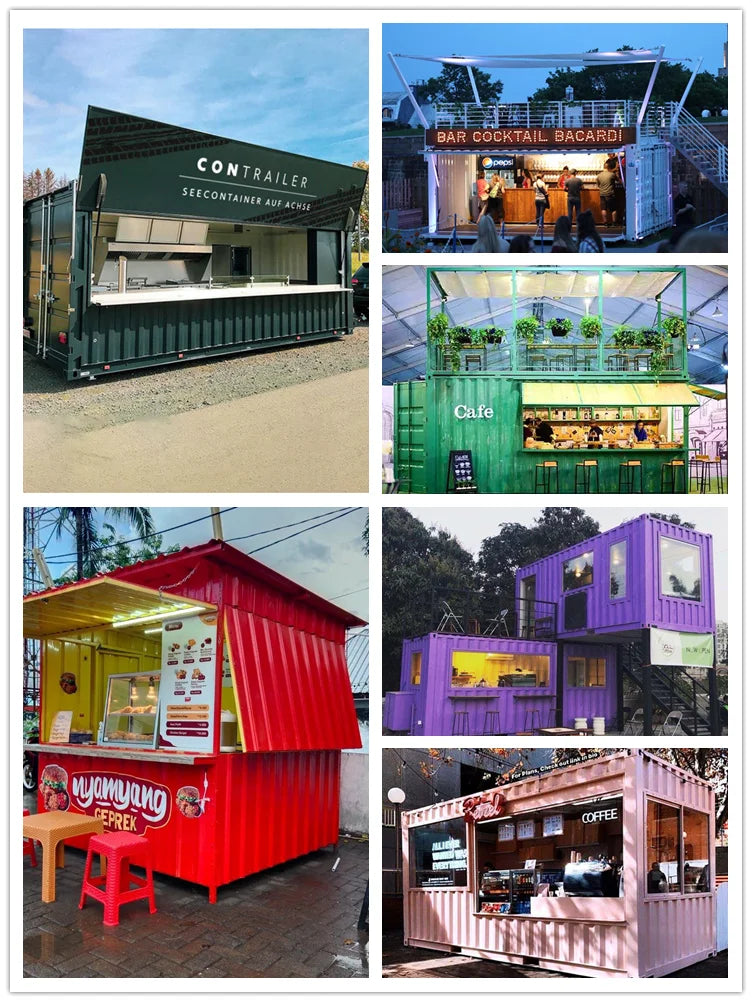 Portable Prefab Container House For Bakery Coffee Shop Kiosk Kitchen Application Outdoor Mobile Container Restaurant For Sale