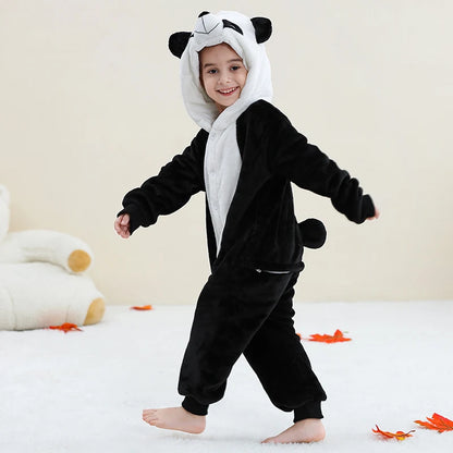Pyjama en flanelle de carnaval pour enfants, combinaison, combinaison, dessin animé, vêtements d'hiver, Halloween, pour garçons et filles, famille