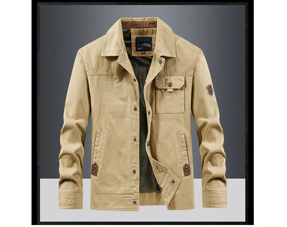 Vestes en coton pour hommes, tendance, printemps-automne, vêtements d'extérieur, coupe-vent, col rabattu, vestes tactiques, 5XL