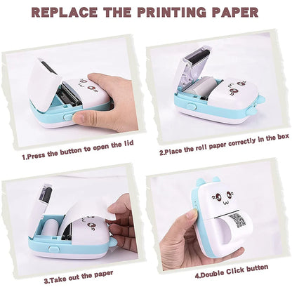Mini Photo Pocket Printer Portable Ink-free Thermal 57mm Sticker Trans Paper Wireless BT 200dpi Android IOS Printing Machine