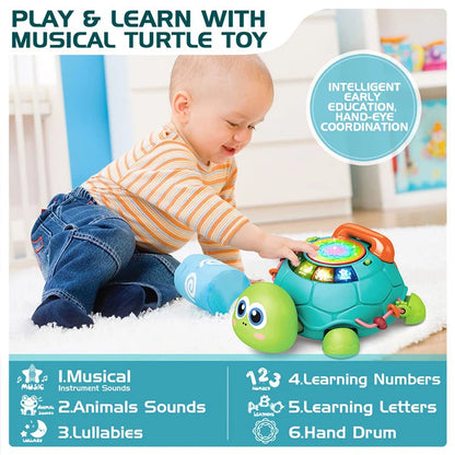 Jouets pour bébés de 6 à 18 mois : musique, tortue rampante, son lumineux, musique, jouet pour filles et garçons, jouets éducatifs pour l'apprentissage précoce, cadeaux pour nourrissons et tout-petits