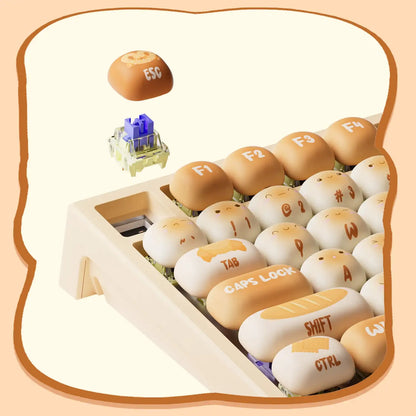 Akko MonsGeek MG75W Bun Wonderland Mechanical Keyboard 75% 83 Keys Hot Swap USB Type-C/2.4G Wireless Dual-mode Gaming Keyboard