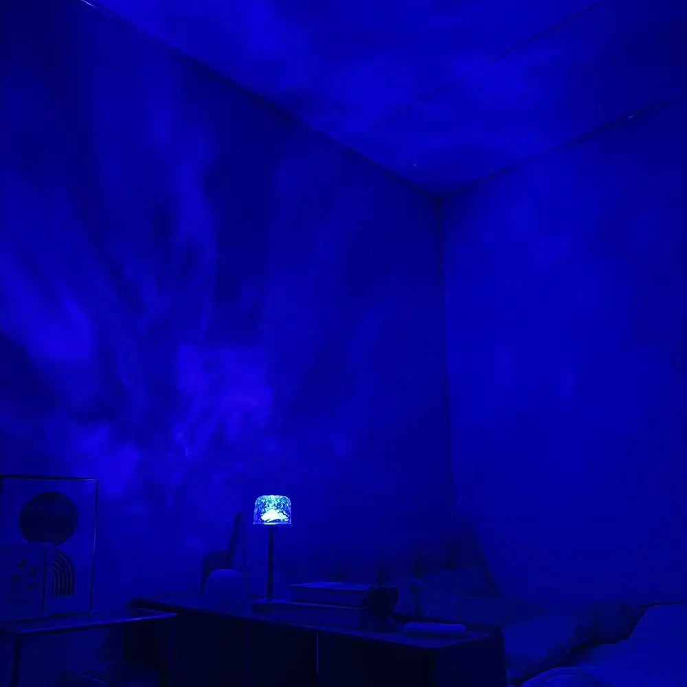 High Footed LED Atmosphere Desk Lamp Water Ripple Touch/Remote Control Projection Night Light Non-slip Bottom Romantic