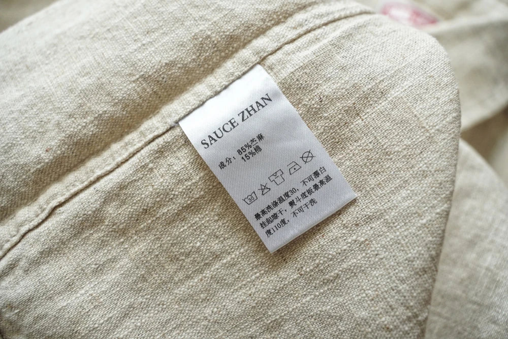 Western Sle Linen irt Men's Casual Long Sve Pure Color Loose Fit Classic Collar Button down Trendy Khaki irt