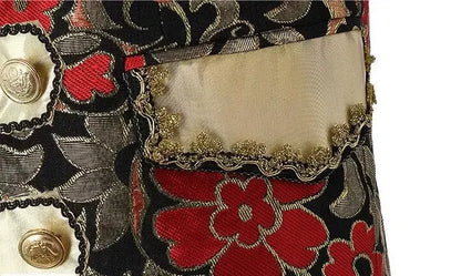 Costume victorien de luxe médiéval pour hommes, roi, prince, veste en émail, manteau, blazer imbibé, thé