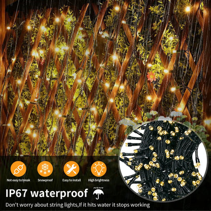 Energy Saving LED Outdoor Garden String Lights 10M 20M 30M 50M 100M Solar/EU/US Plug Charging LED Christmas Lawn Luminous Lamp