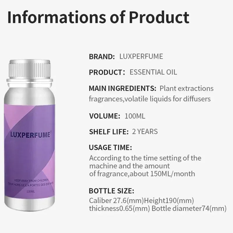 Diffuseur d'huiles essentielles 100 ml, Collection hôtel, Huile aromatique, Désodorisant pour voiture, Parfum, Humidificateur pour la maison et le bureau