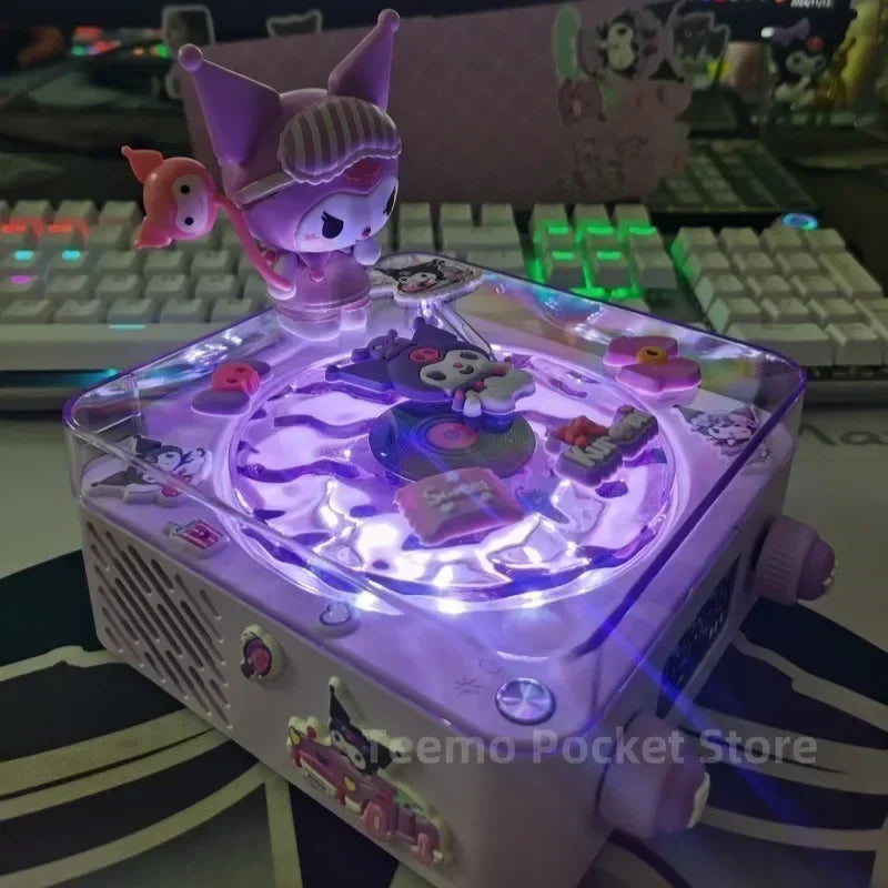 Lilo et Stitchou Enceinte Bluetooth Hello Kitty Kawaii Anime Kuromi Accessoires Portable Lumière RVB Décoration de Bureau Cadeau Fille