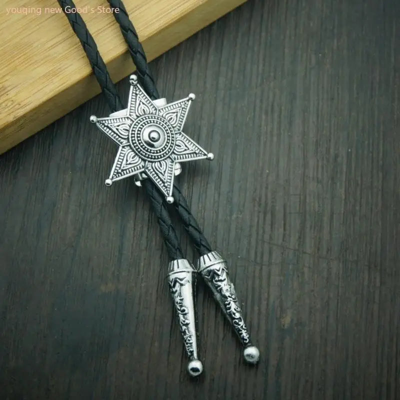 49ME Bolotie for Male Teens Cowboy Western Cowgirl Sweater Shirt Decors Necktie