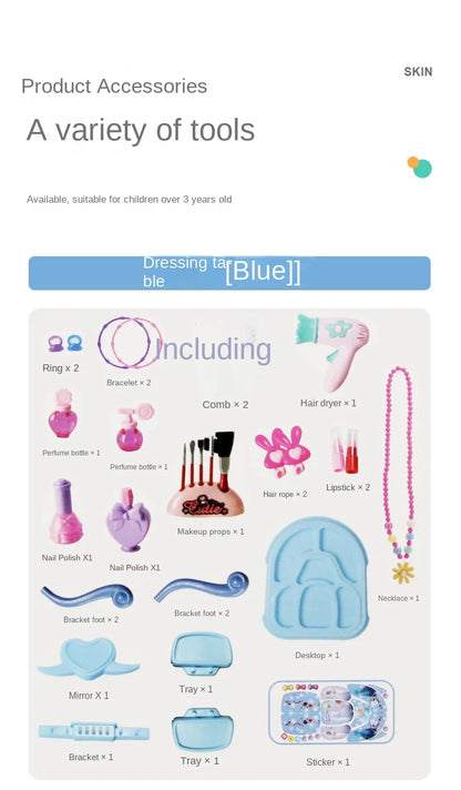 Play House Set Children's Dressing Table Toys For Girls From 6 to 10 Years Makeup Set For Girl Children's Nove Toy Birthday Gift