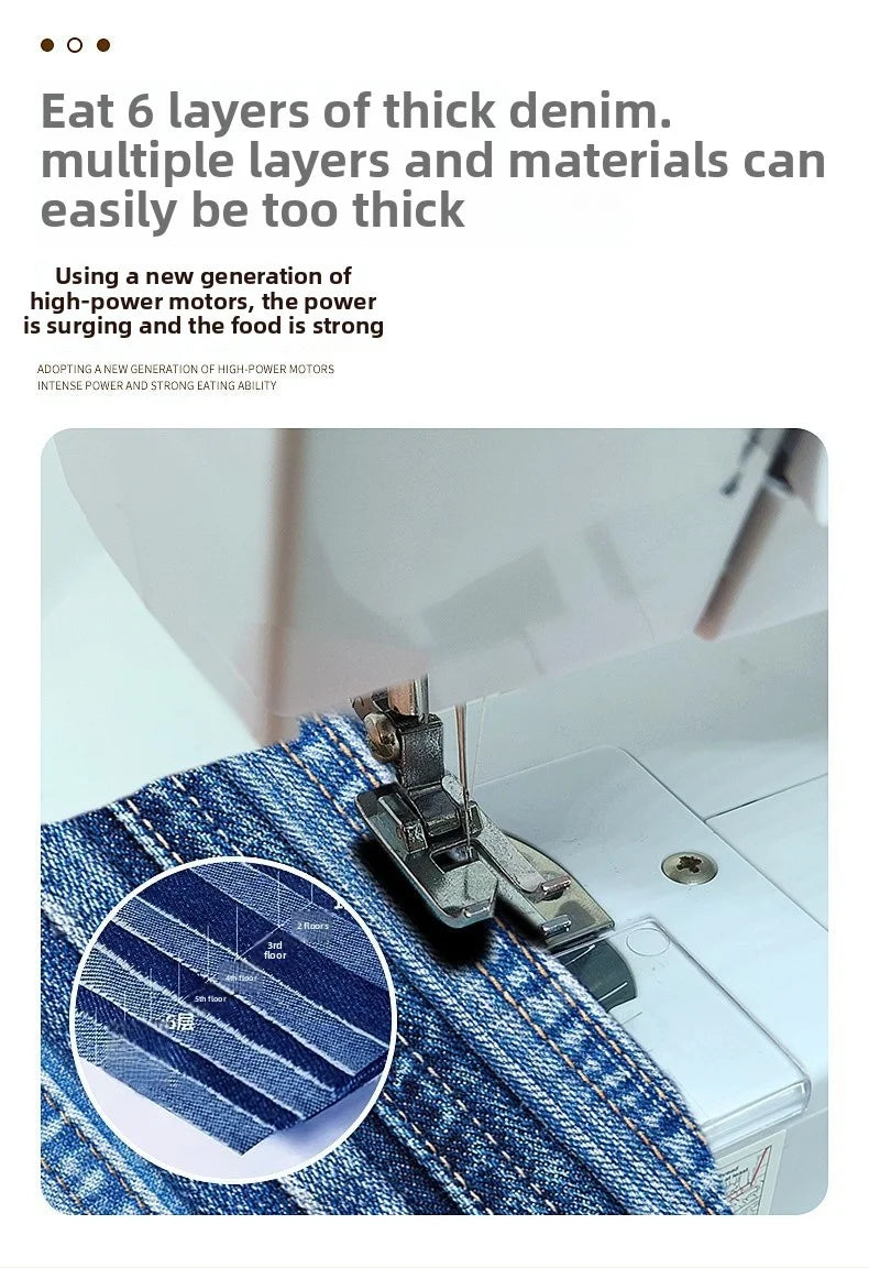 Sewing Machine, 12 Stitches Domestic Sewing Machine, Presser Foot, Overlock Machines, Electric Portable Pedal, Clothes Stitch