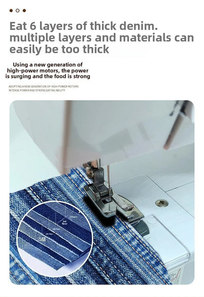 Sewing Machine, 12 Stitches Domestic Sewing Machine, Presser Foot, Overlock Machines, Electric Portable Pedal, Clothes Stitch