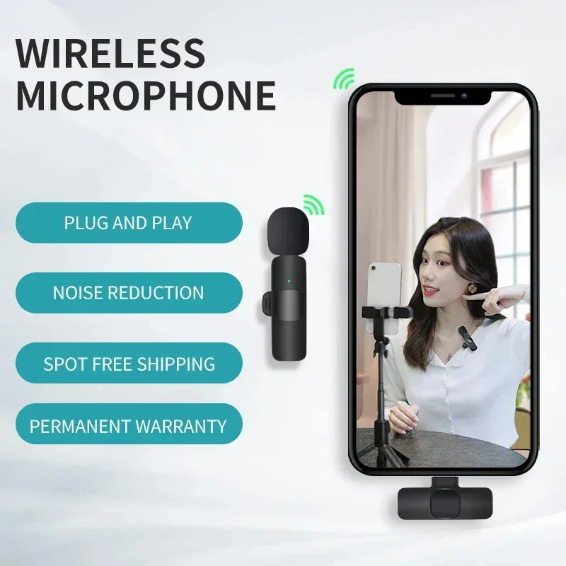 Xiaomi Wireless Lavalier Microphone Mini Portable Audio Video Recording Mic for iPhone Android Live Broadcast Gaming
