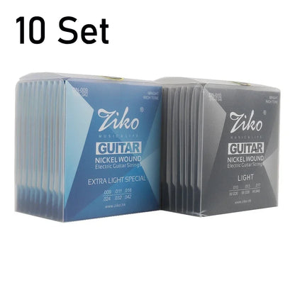 10 jeux de cordes de guitare électrique série Ziko DN, noyau Hexagonal, enroulement en alliage nickelé 009-042/010-046, vente en gros