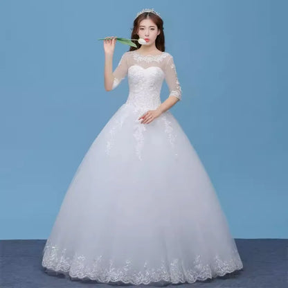 MDYS-A855#Robe de mariée coréenne à col rond et longueur au sol, nouvelle collection été 2024, vente en gros, à bas prix, sur mesure, grande taille, en provenance de Chine