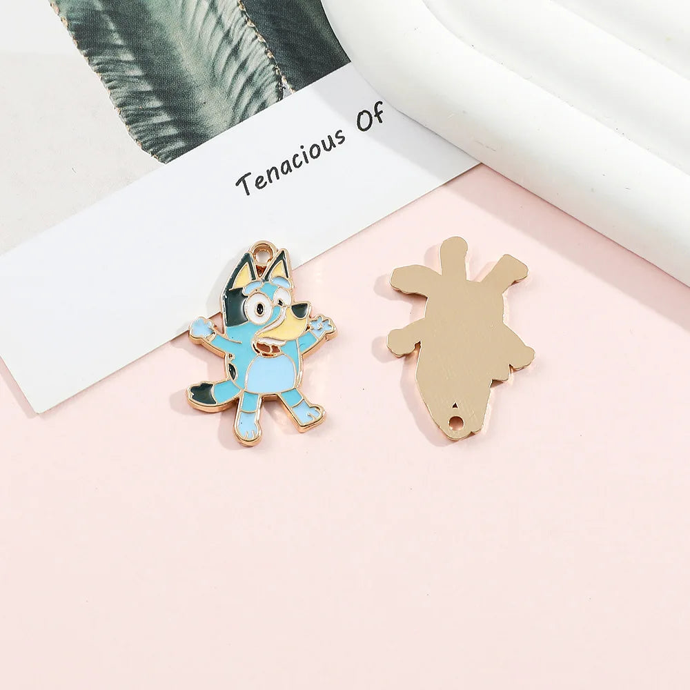 Bluey family  Animated Accessories Bingo Chili Diy Alloy Pendant Accessories Cartoon Character Backpack Pendant Keychain Pendant