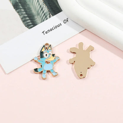 Bluey family  Animated Accessories Bingo Chili Diy Alloy Pendant Accessories Cartoon Character Backpack Pendant Keychain Pendant
