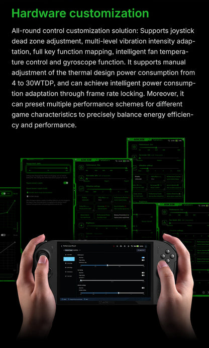 AOKZOE A1X AMD AI 9 HX 370 PC Game Console 8 Inch Native Landscape Screen Windows Handheld Laptops VRR 72.7Wh For Steam 3A Game