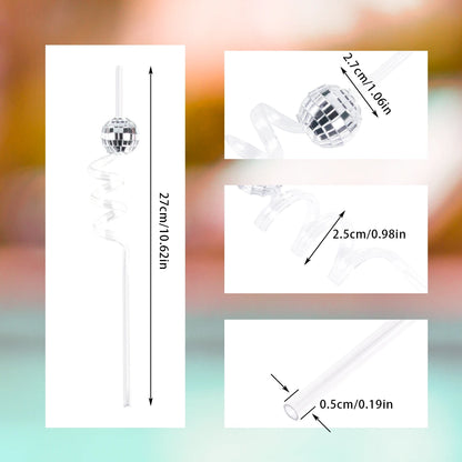 6pcs Mini Disco Cowgirl Hat Disco Plastic Straw 70s Disco Party Decoration Bachelorette Party Western Cowgirl Birthday Supplies