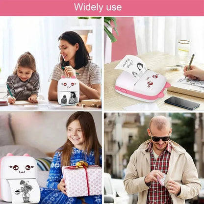 Mini Photo Pocket Printer Portable Ink-free Thermal 57mm Sticker Trans Paper Wireless BT 200dpi Android IOS Printing Machine