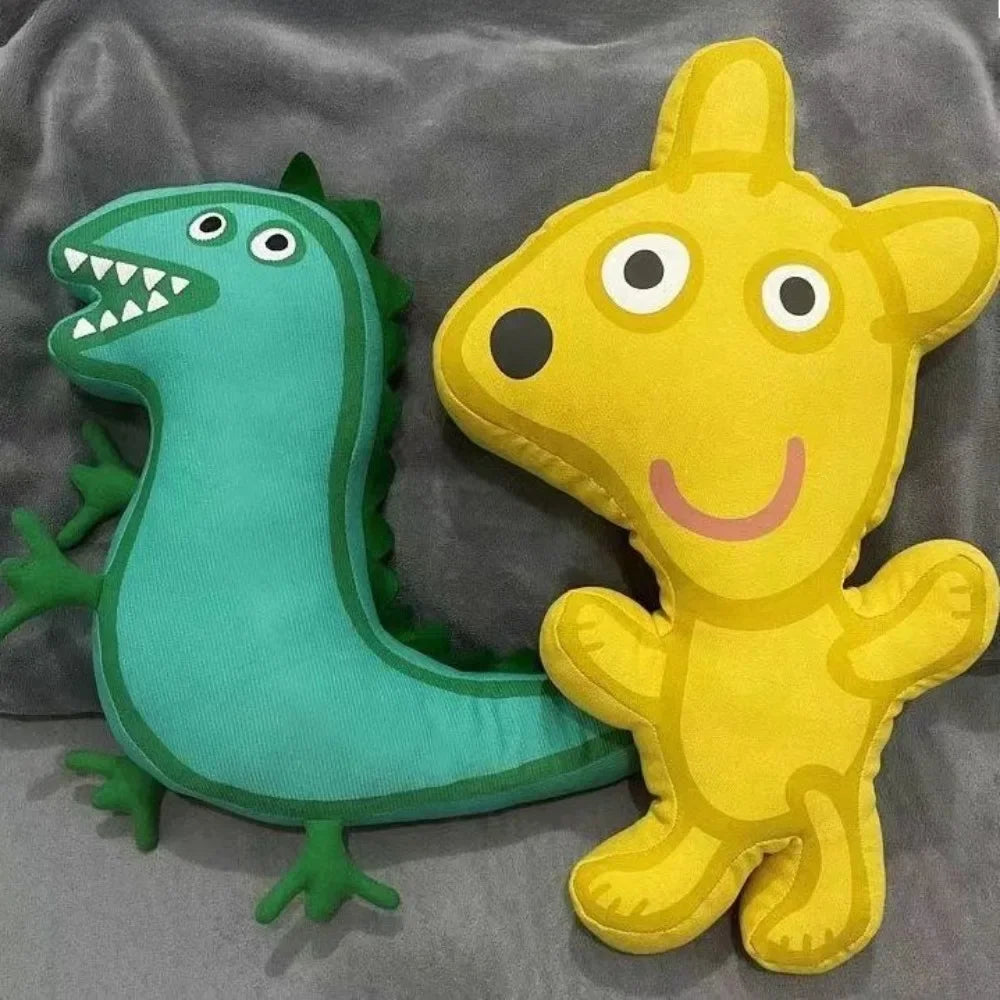 Peppa Pig Mr. Dinosaur of George Pig Two-sided Plush Stuffed Kawaii Doll  Home Room Decoration Holiday Birthday Kids Toy Gift