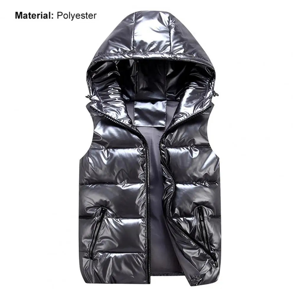 Gilet d'hiver chaud pour femme, poches de couleur vive, gilet rembourré en coton, couche intérieure matelassée, gilet de couleur vive pour femme, streetwear