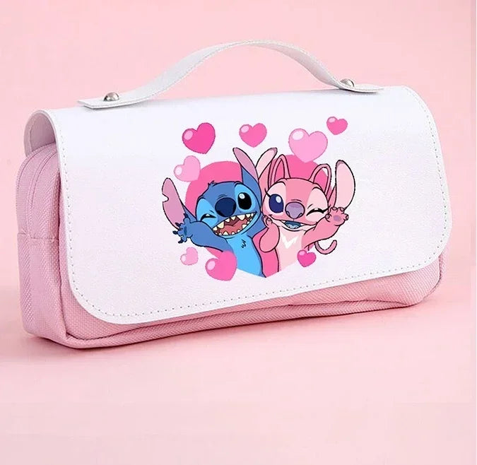Anime Stitch Fully Printed Flap Pen Bag Stationery Box Pencil Case Primary and Secondary School Student School Bag Cartoon