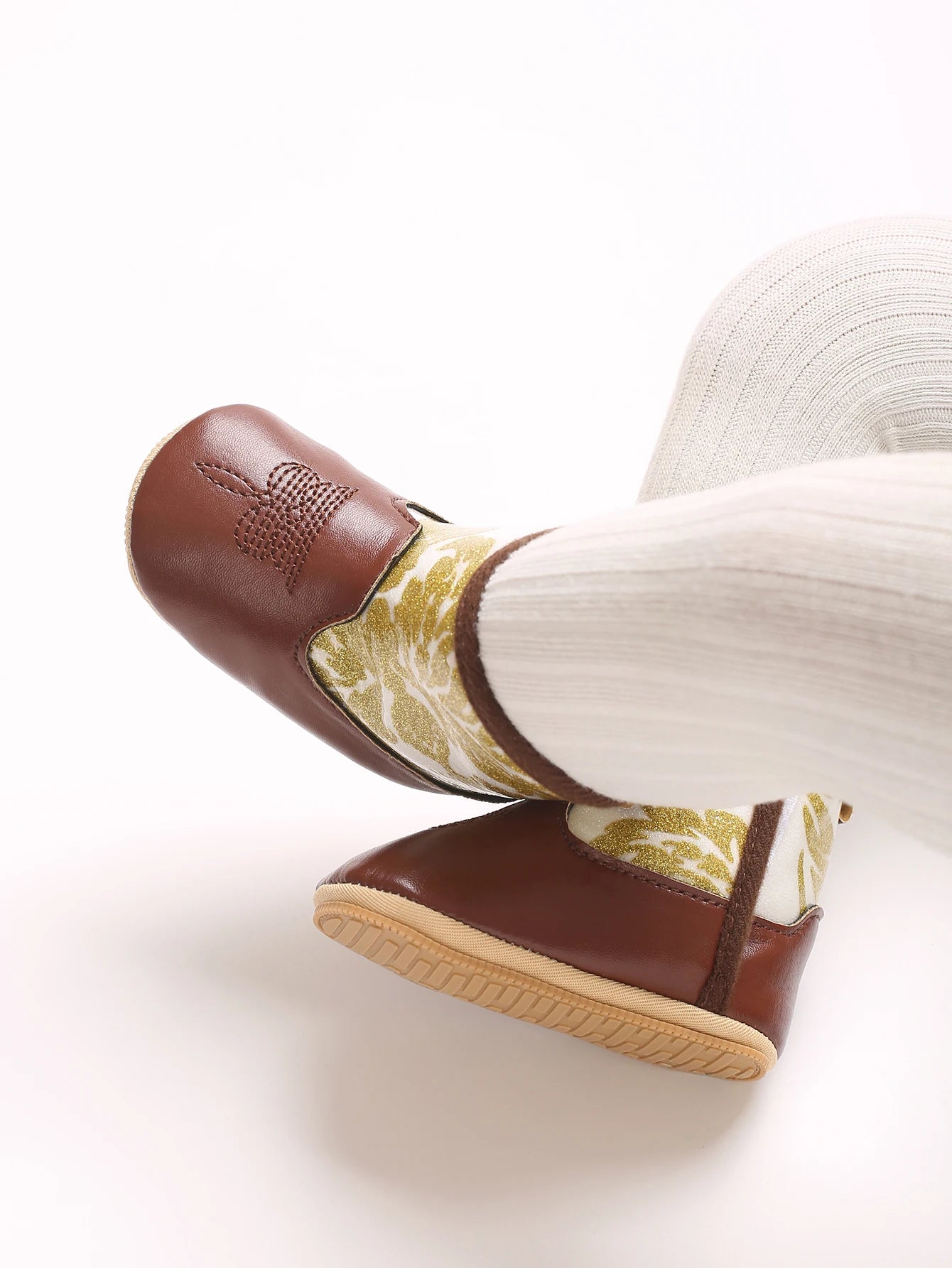 "Baby Cowboy Boots 0-18M - Autumn Western Style | Embroidered Mid-Calf Design | Fashion First Walkers"