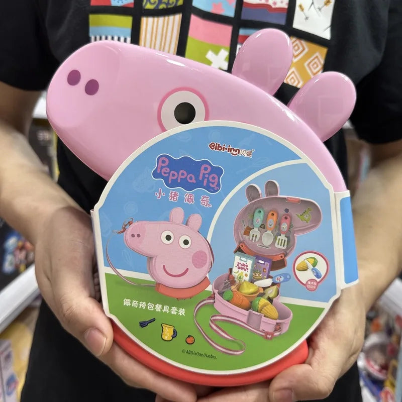 Peppa Pig Home Toys Blind Box Cartoon Baby Chechere Toy Vegetable Kitchen Shopping Series Child Set Shoulder Bag Holiday Gift