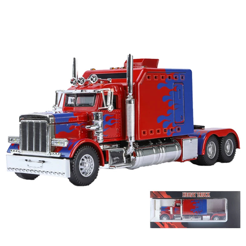 1/24 American Tractor Peterbilt 389 Alloy Simulation Diecast Model Car Collection Christmas Gifts Sound & Light Toys For Kids