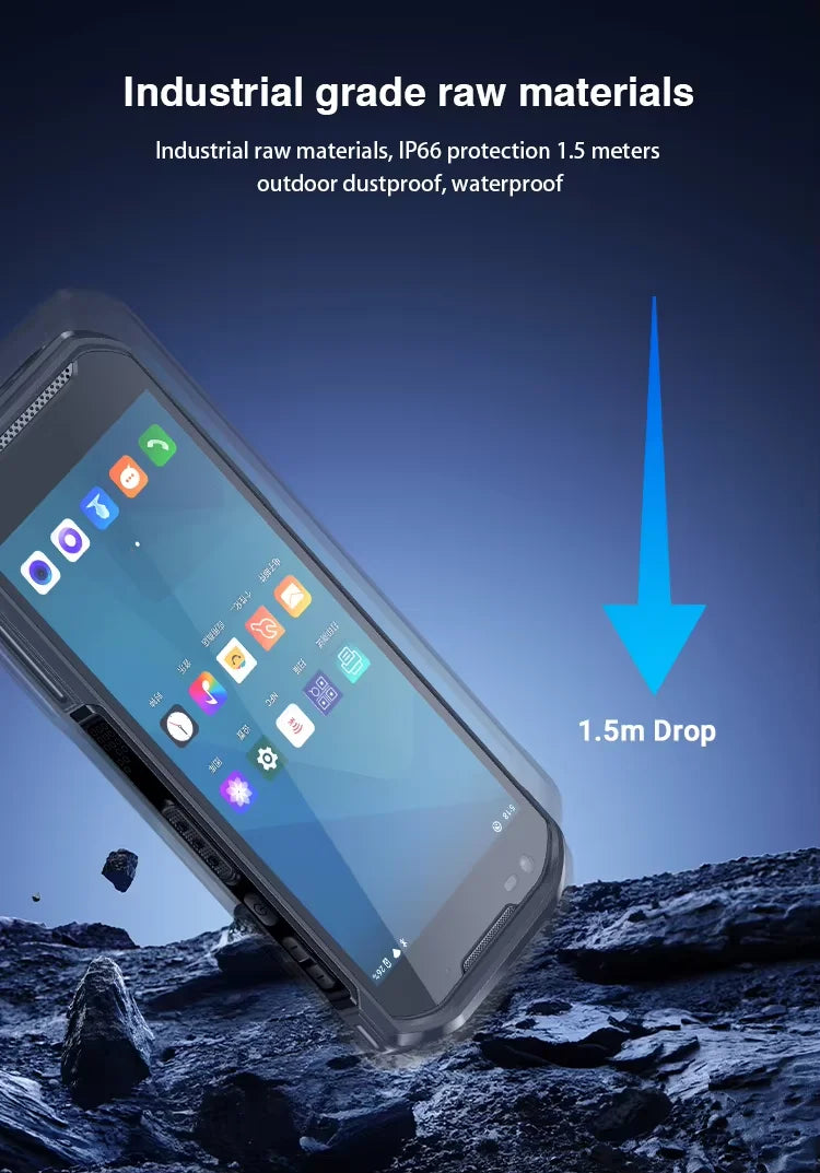 Rugged PDA Android 13 OS 5.5-Inch 6G RAM 64G ROM 2D Barcode Scanner 4G-LTE Wifi Hot Swap IP66 Handheld Data Collector