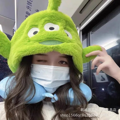 Cartoon plush Stitch Ling Nabelle U-shaped pillow with hooded neck pillow travel car plane office nap artifact girl gifts