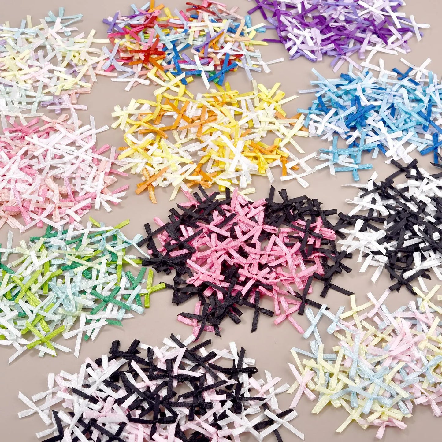 100pcs Mini Ribbon Bow Flower Satin Bows Ties DIY Crafts Embellishment Crafts Accessory Christmas Decoration Supplies