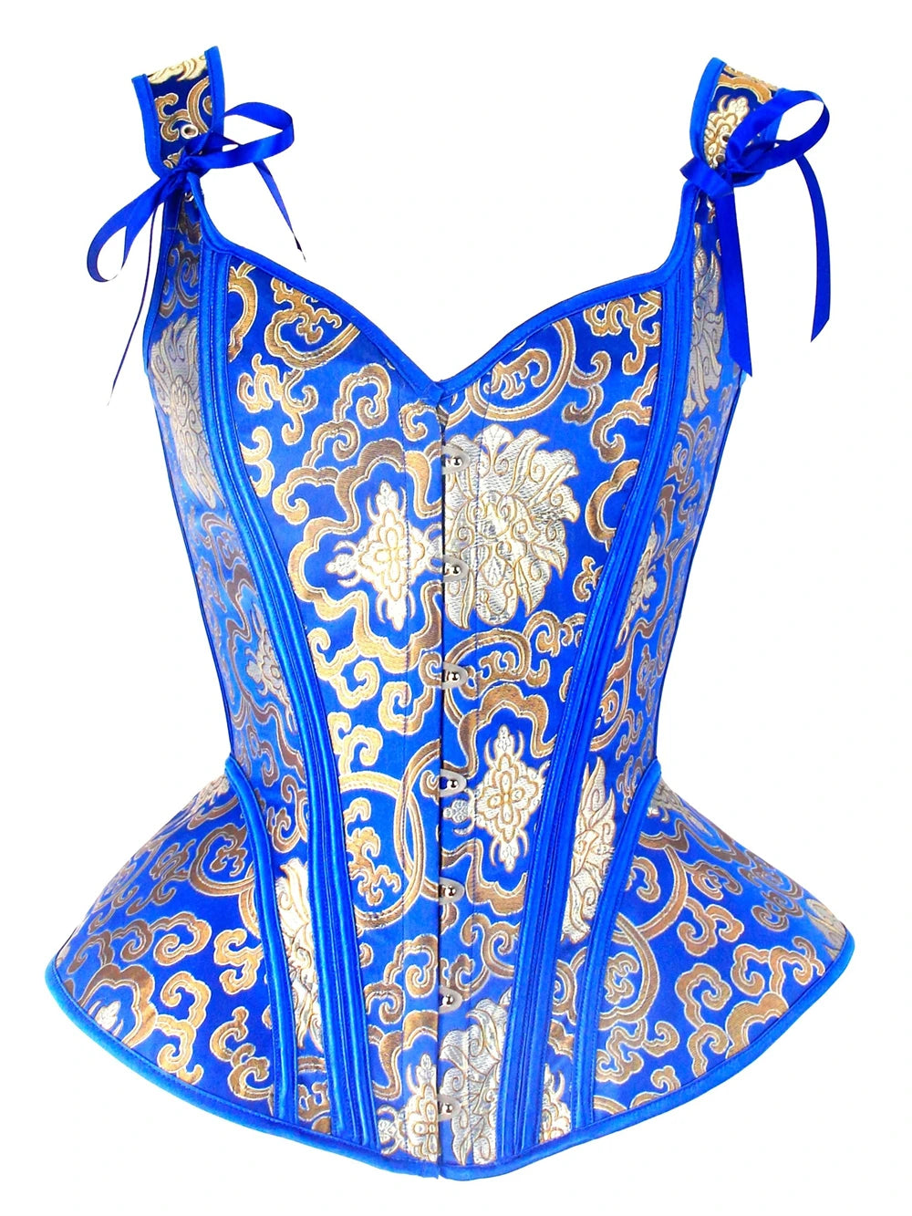 Corset en brocart Vitange avec bretelles, bustier jacquard overbust, corset pour Halloween, cosplay