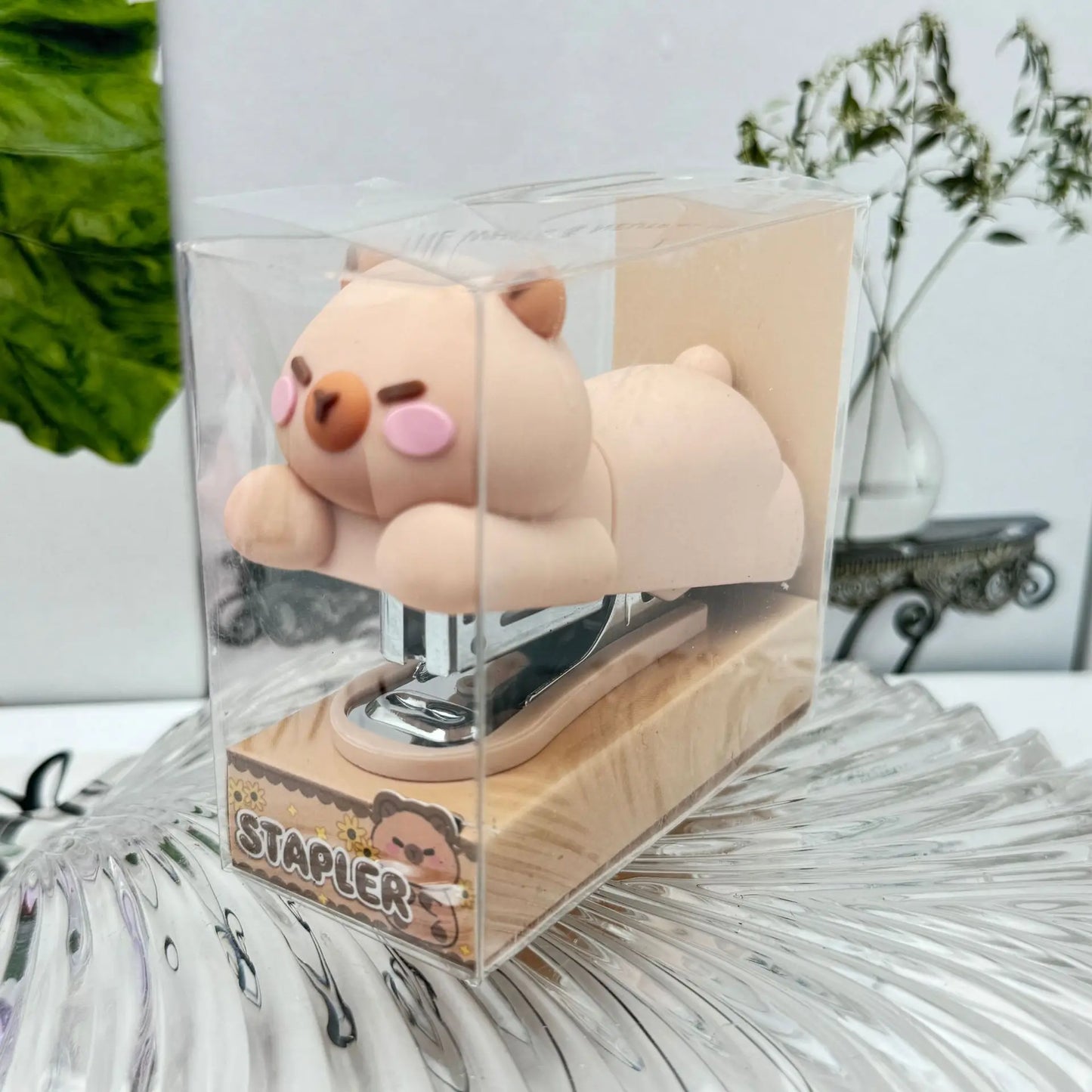 Agrafeuse en silicone - Figurine - Dissolvant d'ongles de bureau - Agrafeuse pour enfants - Fournitures de bureau - Reliure - Fournitures scolaires