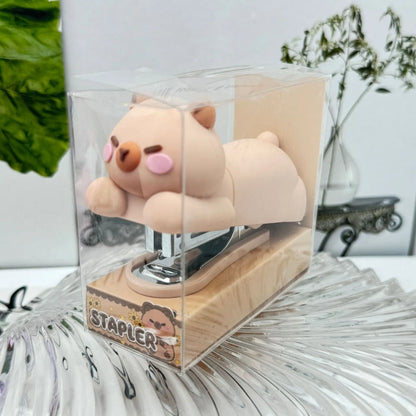 Agrafeuse en silicone - Figurine - Dissolvant d'ongles de bureau - Agrafeuse pour enfants - Fournitures de bureau - Reliure - Fournitures scolaires