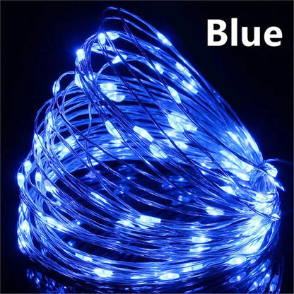 Guirxiété lumineuse LED dégradée USB, fil de cuivre, 20m, 200LED, guirxiété de lampe extérieure de vacances, arbre de Noël, décoration de fête de mariage